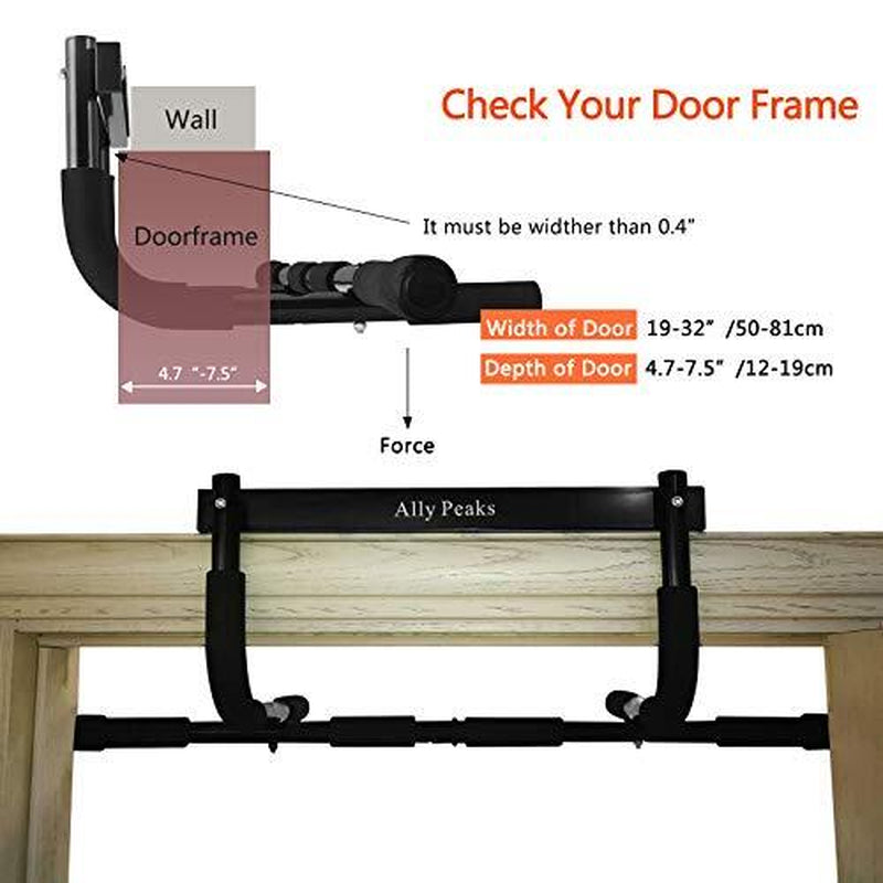 Pull up Bar for Doorway | Thickened Steel Max Limit 440 Lbs Upper Body Silver2