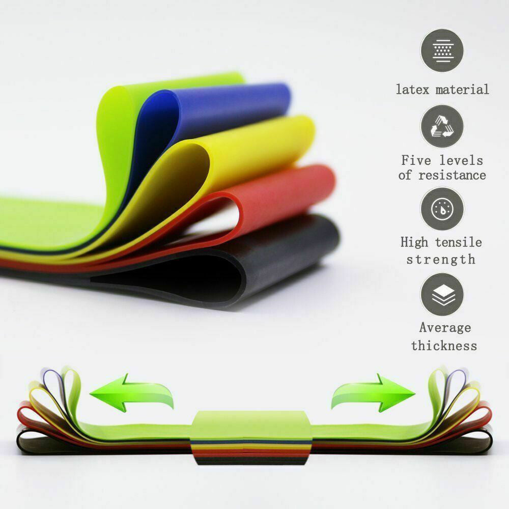 Resistance Bands Loop Set Strength Fitness Leg Exercise Yoga Workout Pull up US