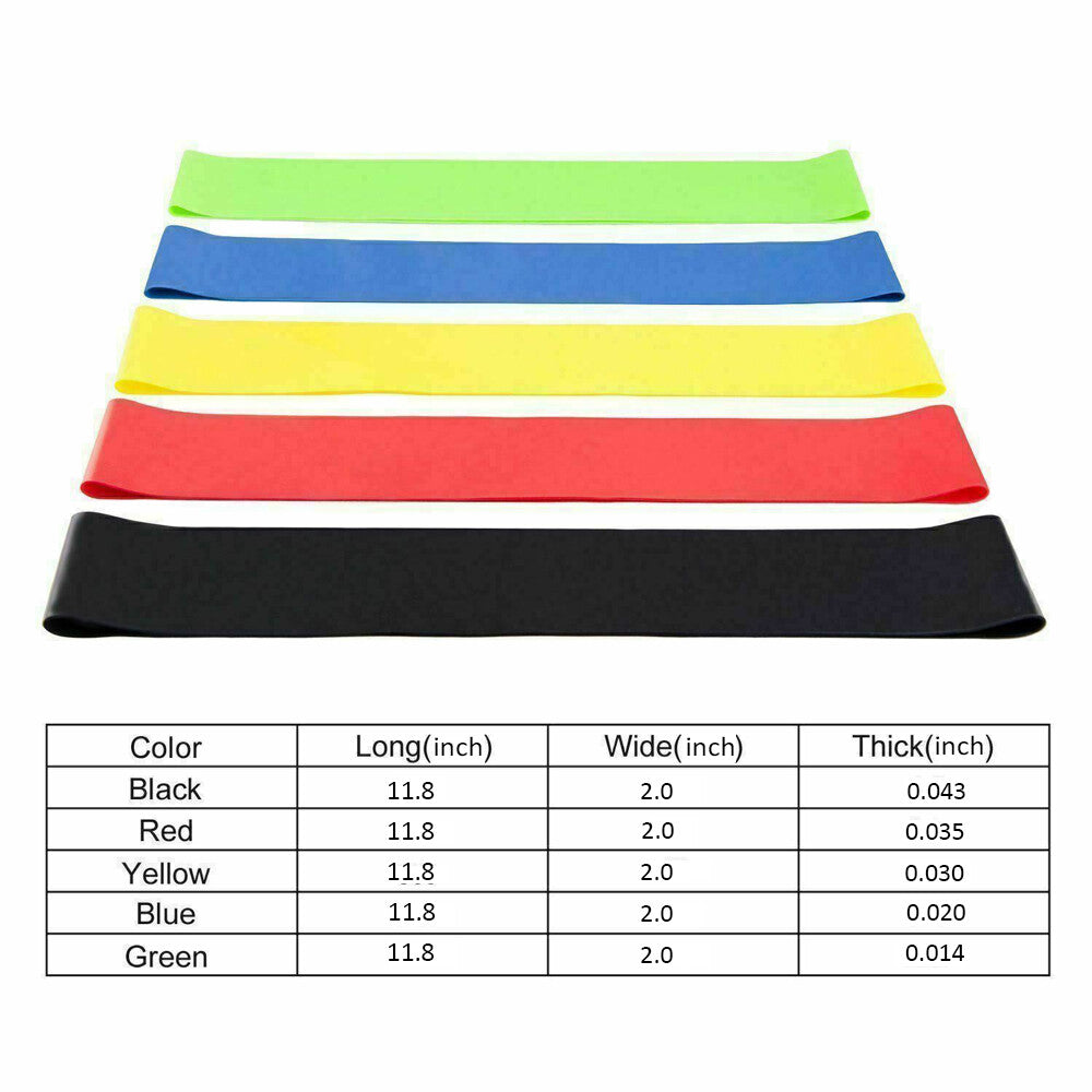 Resistance Bands Loop Set Strength Fitness Leg Exercise Yoga Workout Pull up US