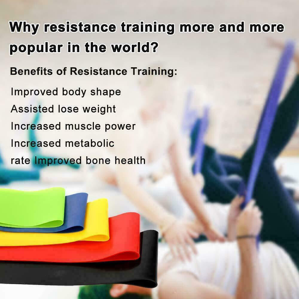 Resistance Bands Loop Set Strength Fitness Leg Exercise Yoga Workout Pull up US