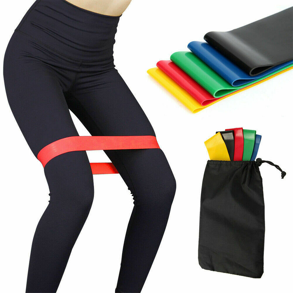 Resistance Bands Loop Set Strength Fitness Leg Exercise Yoga Workout Pull up US