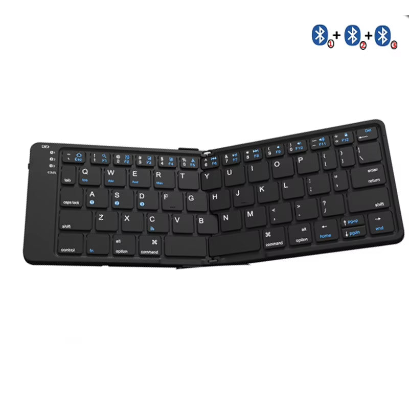 BOW Foldable Bluetooth Keyboard Rechargeable Wireless Keyboard Folding 2.4G Keyboard for Iphone Ipad Laptop Desktop