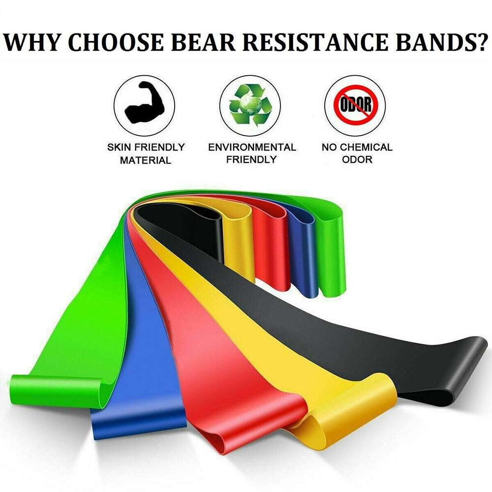 Resistance Bands Loop Set Strength Fitness Leg Exercise Yoga Workout Pull up US