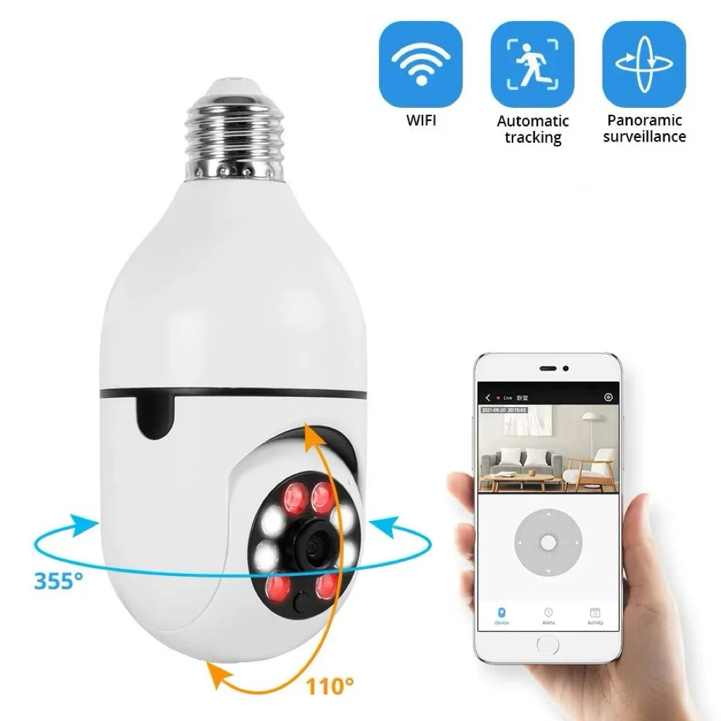 E27 Surveillance Camera Full Color Night Vision Automatic Human Tracking Zoom Indoor Security Monitor Wifi Miini IP Camera