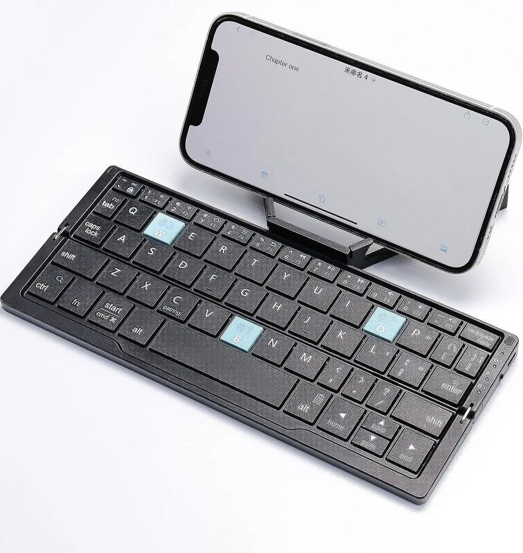 Foldable Bluetooth Keyboard with Magnetic Stand Aluminum Alloy Mini Folding Keyboard Rechargeable Keyboard for Tablet,Ipad