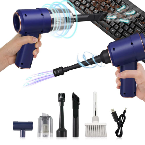4000Mah Portable Compressed Air Duster Multi Air Blower & Vacuum Cleaner Cordless Duster Blower for Keyboard Computer Cleaning