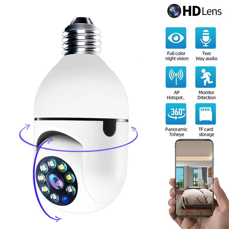 E27 2.4G Wifi IP Bulb Surveillance Camera Night Vision Wireless Home Cameras CCTV Video Security Protection Baby Mini Cam