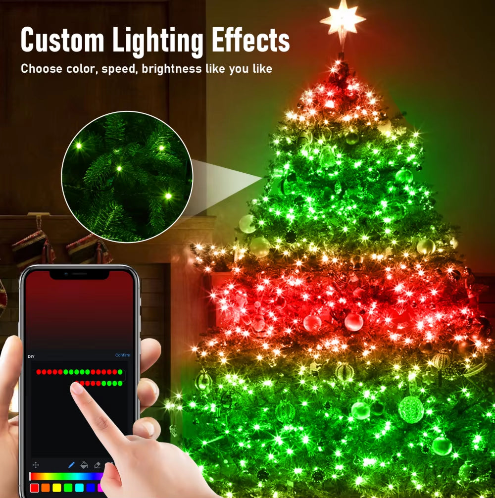 30M 300LED App Control String Light Festoon Garland Fairy Lights USB Christmas Xmas Wedding Decor 2025