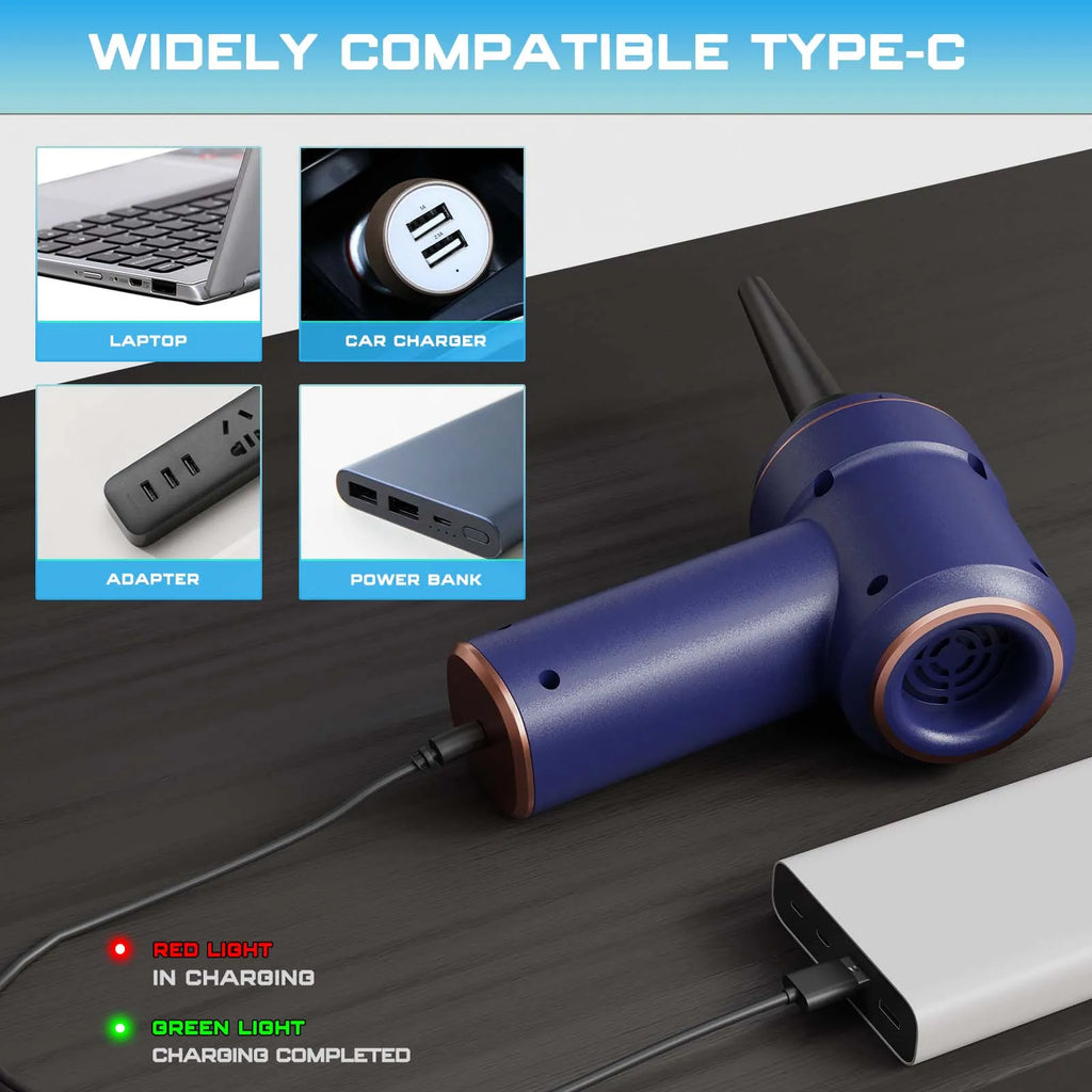 4000Mah Portable Compressed Air Duster Multi Air Blower & Vacuum Cleaner Cordless Duster Blower for Keyboard Computer Cleaning