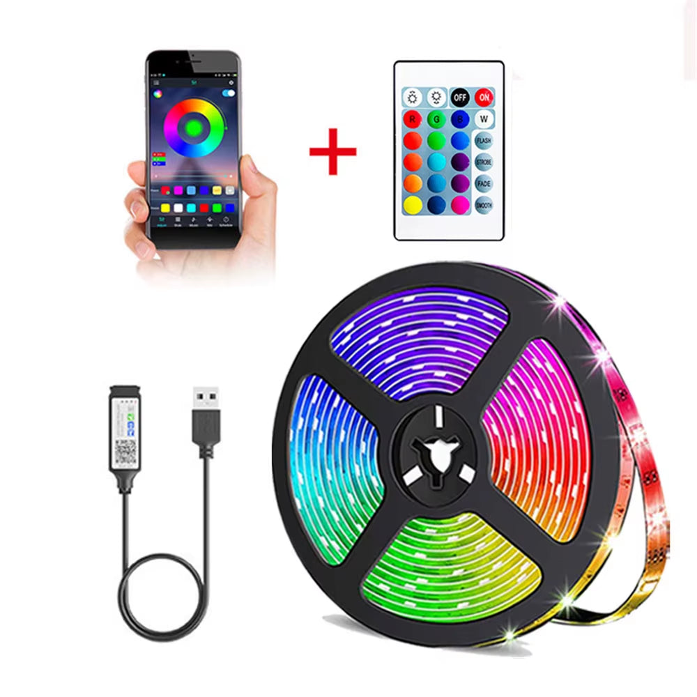 RGB5050 LED Lights for TV USB 5V Led Lights Strip 30Leds/M with APP Control Flexible Ribbon Luces Tape Light TV Decoration ﻿