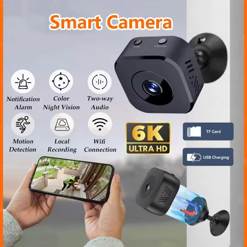 4K Full HD Mini Security Camera Pro Wifi Surveillance with 2 Way Audio Motion Detection Infrared Night Vision Security Camera