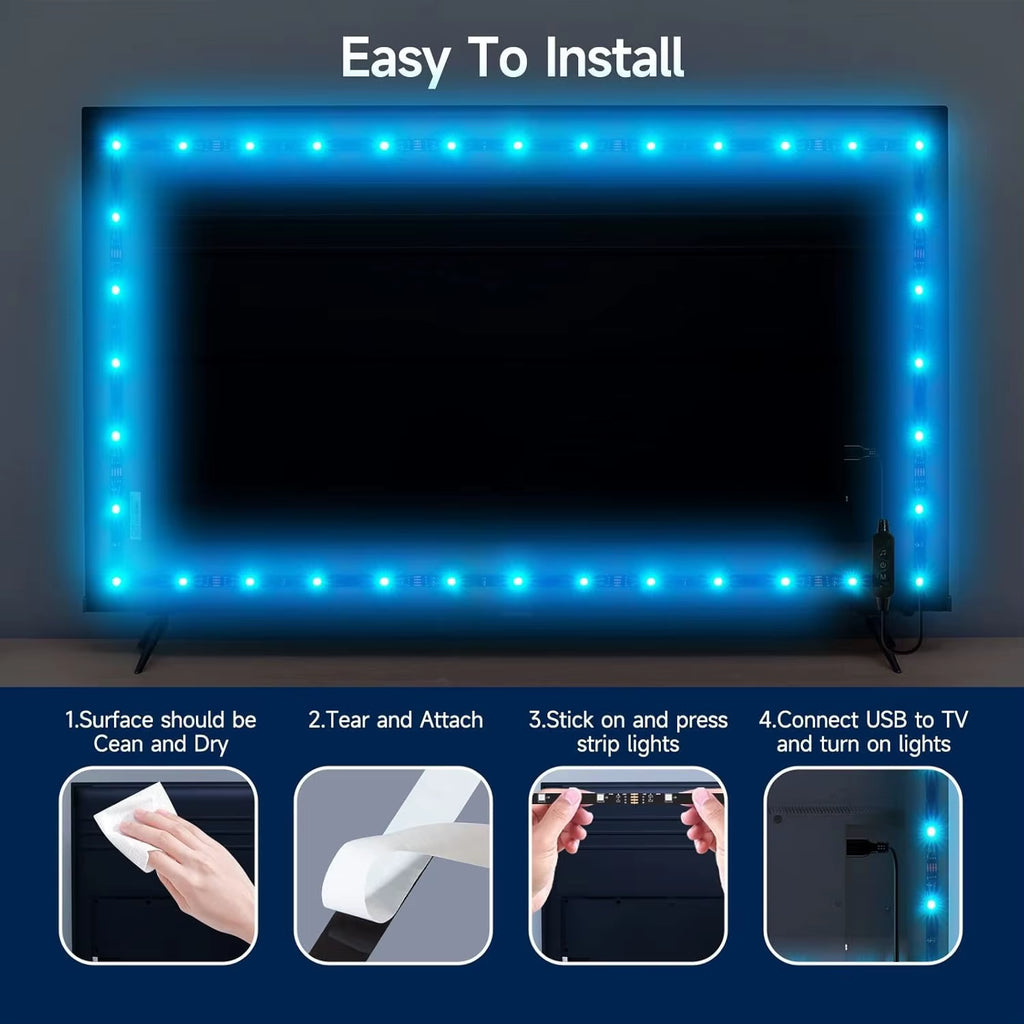 RGB5050 LED Lights for TV USB 5V Led Lights Strip 30Leds/M with APP Control Flexible Ribbon Luces Tape Light TV Decoration ﻿