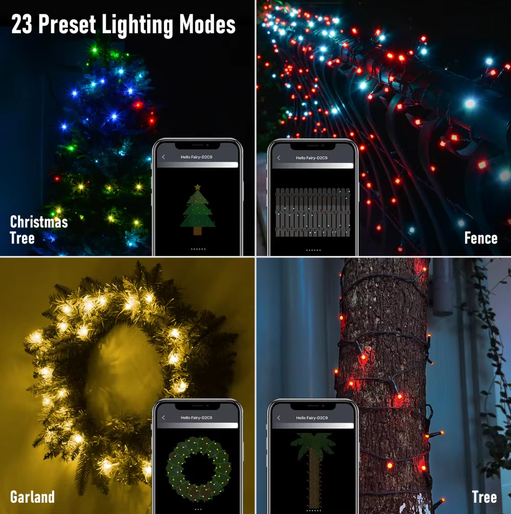 30M 300LED App Control String Light Festoon Garland Fairy Lights USB Christmas Xmas Wedding Decor 2025
