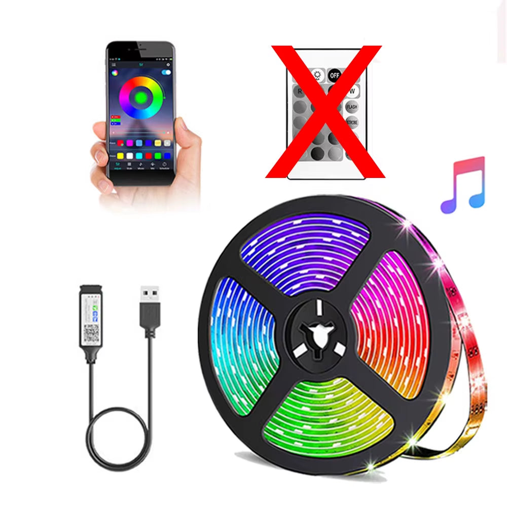 RGB5050 LED Lights for TV USB 5V Led Lights Strip 30Leds/M with APP Control Flexible Ribbon Luces Tape Light TV Decoration ﻿