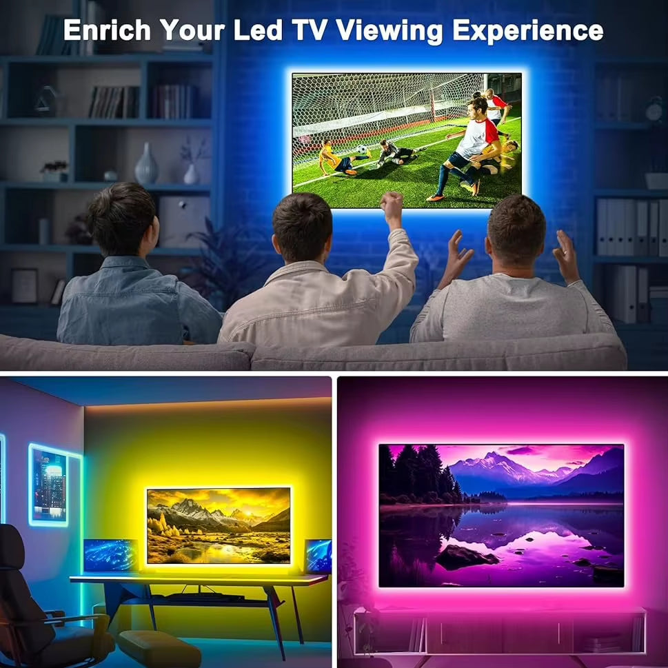 RGB5050 LED Lights for TV USB 5V Led Lights Strip 30Leds/M with APP Control Flexible Ribbon Luces Tape Light TV Decoration ﻿